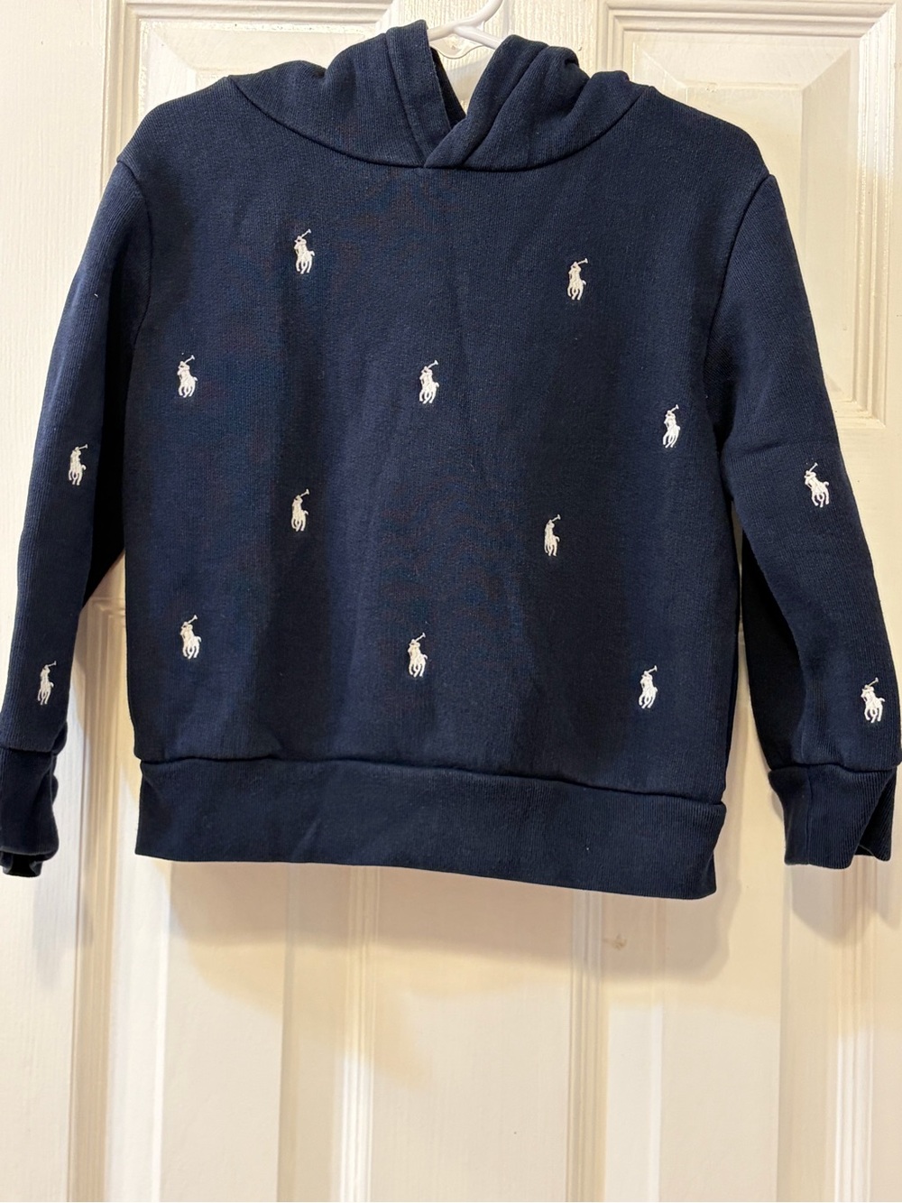 Polo Ralph Lauren Boy's Classic Navy Hoodie w/Allover Polo Pony Embroidery 3T